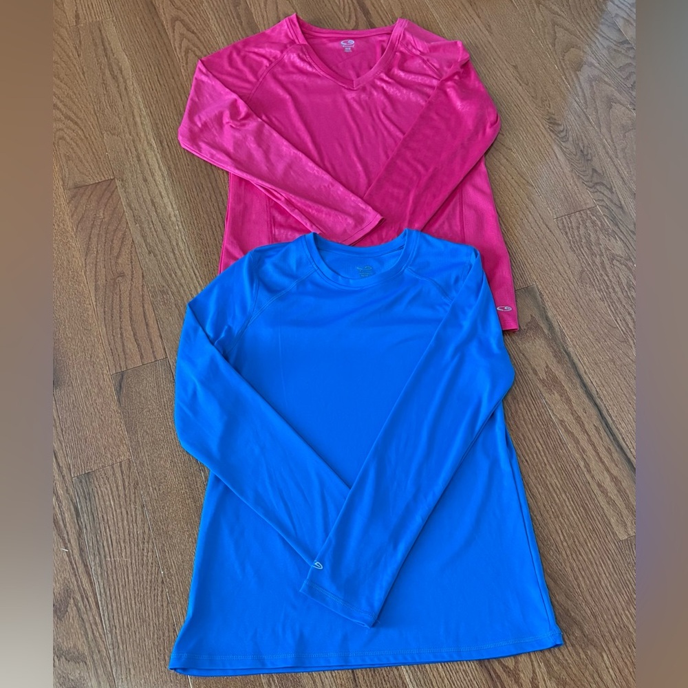Two Champion C9 Duo Dry Long Sleeve Athletic Top Bundle